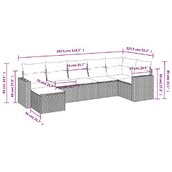 Avis vidaXL Salon de jardin avec coussins 7 pcs gris résine tressée