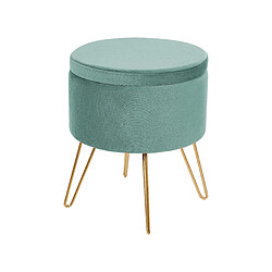 Beliani Pouf coffre en velours vert SILAS