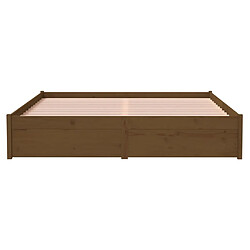 Acheter vidaXL Cadre de lit Marron miel Bois massif 150x200 cm Très grand