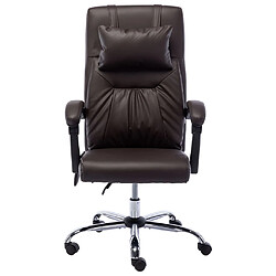 vidaXL Chaise de bureau de massage Marron Similicuir