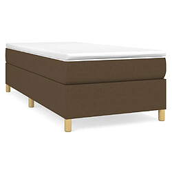 Maison Chic Structures de lit + matelas,Lit à sommier tapissier avec matelas Marron foncé 90x190 cm -MN19505