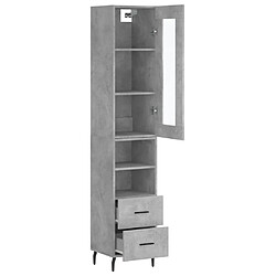 Acheter Maison Chic Buffet,Meuble de Rangement,commode pour salon,Cuisine Gris béton 34,5x34x180 cm Bois d'ingénierie -MN11933