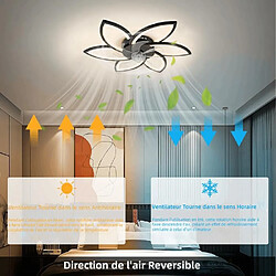 FIMEI Ventilateur de plafond à LED 6 Vitesse Fan Silencieux avec Dimmable Eclairage 3 Couleurs pas cher