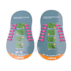 Avis facile sans cravates lacets élastique silicone plat chaussure en dentelle pour les enfants rose