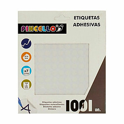 Pincello Étiquettes adhésives Ø 10 mm Blanc (12 Unités)