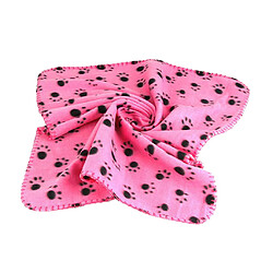 Rouge Chaud Couverture Polaire Patte De Chien Animal Print Motif Tapis De Lit Moelleux - M Paw motif imprimé Blanket