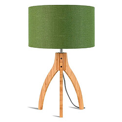 Good&Mojo ANNAPURNA-Lampe tripode Bambou & Lin Naturel H54cm vert kaki Good & Mojo