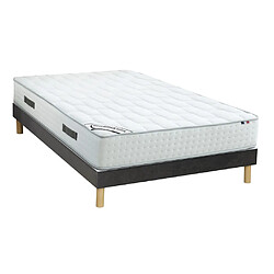 Vente-Unique Ensemble 160 x 200 cm sommier + matelas ressorts ensachés 7 zones mousse à mémoire de forme ép.25cm - IONIA de DREAMEA