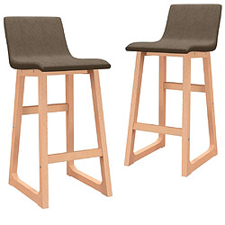 vidaXL Tabourets de bar lot de 2 marron tissu 