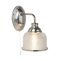 Searchlight Applique Bistro II, en argent satiné et verre Matériau : VerreColoris : Argent satinéNombre d'ampoules : 1Type d'ampoule : E27Puissance Max en Watts (W) : 7IP20Hauteur en Cm : 25Largeur en Cm : 15Projection en Cm :