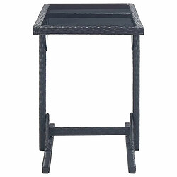 Avis Maison Chic Table de jardin | Table d'extérieur Noir 110x53x72 cm Verre et résine tressée -GKD34115