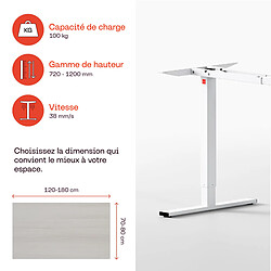 Avis ELEVA Bureau assis debout effet bois blanc 160x80x3cm