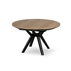 Acheter Lisa Design Pampa - table à manger ronde extensible - bois et noir - 4 à 6 personnes