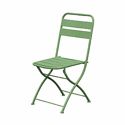 Mes Ensemble table + 2 chaises de jardin pliable en métal vert - BACA pas cher