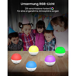 Universal Lumière de nuit LED Bébé, encore léger Lampe de chevet Touch Dimmable Lumière de nuit Enfant avec télécommande 16 tons Variation de couleur Lampe de nuit LED rechargeable Chambre à coucher Bébé Chambre d'enfant, (blanc)