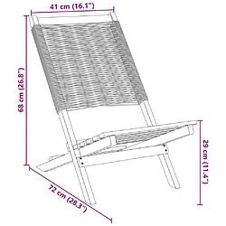 vidaXL Chaises de jardin lot de 2 beige bois d'acacia et polypropylène pas cher