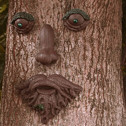 Rustique Creative Résine Moustache Vieux Visage Résine Jardin Peeker Arbres Hugger Lunatique Accueil Cour Furtivement Statue Suspendu Halloween Noël pas cher