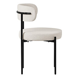 Avis ML-Design Lot de 2 chaises de cuisine rond en tissu teddy blanc avec dossier pied en acier