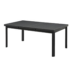 Acheter Vente-Unique Salle à manger de jardin en aluminium : une table extensible 180/240cm et 6 fauteuils empilables avec accoudoirs acacia - Anthracite - NAURU de MYLIA