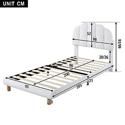 Avis ComfortXL Lit Pour Enfant 90x200 Cm, Lit Simple, Lit De Jeunesse, Lit Rembourré, Sommier À Lattes En Bois