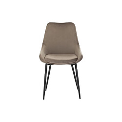 Avis Vente-Unique Lot de 2 chaises - Velours et métal noir - Taupe - MASURIE