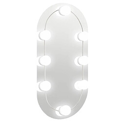 vidaXL Miroir avec éclairage LED 40x20 cm Verre Ovale