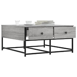 Avis vidaXL Table basse sonoma gris 80x80x40 cm bois d'ingénierie