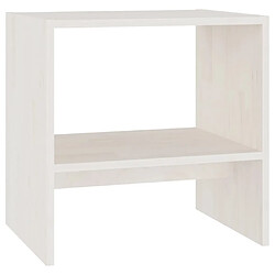 Maison Chic Table de chevet,Table de nuit,Table d'appoint pour salon Blanc 40x30,5x40 cm Bois de pin massif -MN70670