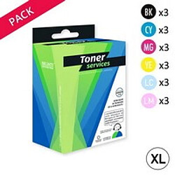 TONER SERVICES Compatible HP 363XL Pack de 18 cartouches Noir, cyan, magenta et jaune 