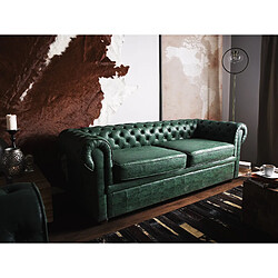 Avis Beliani Canapé 3 places en cuir PU vert CHESTERFIELD