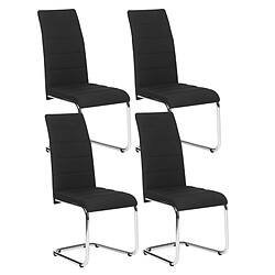 Idmarket Lot de 4 chaises MIA en tissu noir pour salle à