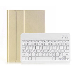 Universal Etui clavier sans fil BT3.0 pour iPad 10.22019 Clavier protecteur pour iPad (or et blanc)