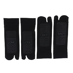 2 Paires De Chaussettes Tabi Split 2 Toe Sandal Ninja Slipper Nonslip Ankle Socks Noir pas cher