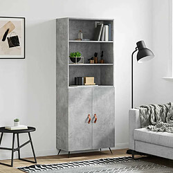 Maison Chic Buffet,Meuble de Rangement,commode pour salon,Cuisine Gris béton 69,5x34x180 cm Bois d'ingénierie -MN79228