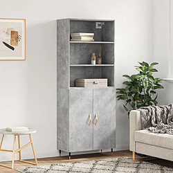 Maison Chic Buffet,Meuble de Rangement,commode pour salon,Cuisine Gris béton 69,5x34x180 cm Bois d'ingénierie -MN89438