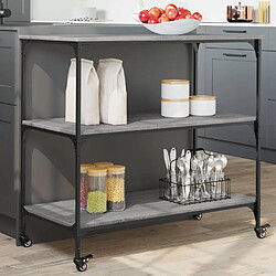 Maison Chic Desserte de cuisine | Chariot de cuisine | Meuble de rangement roulant sonoma gris 102x50x95 cm bois d'ingénierie -GKD62452