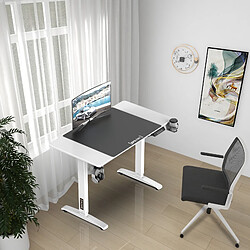 Bureau Visalia à hauteur réglable 73 - 118 cm rectangulaire blanc [pro.tec]