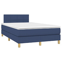 Maison Chic Lit adulte- Lit + matelas,Sommier à lattes de lit avec matelas bleu 120x190 cm tissu -GKD50387