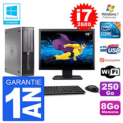 PC HP 6200 SFF Ecran 19" Intel i7-2600 RAM 8Go Disque 250Go Graveur DVD Wifi W7 - Occasion