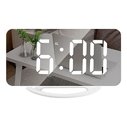 Réveil numérique Large Affichage Table LED Petite Bureau Moderne LED Alarme De Réveil Numérique Alarmes De Snooze Constitue Une Coque Blanche Rechargeable USB USB