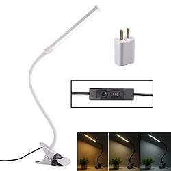 Wewoo Lampe de table à LED 8W de réglable avec protection des yeuxversion enfichable USB + Prise d'alimentation blanc