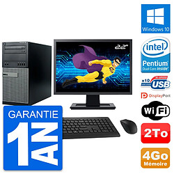 PC Tour Dell 790 MT Ecran 22" Intel G630 RAM 4Go Disque Dur 2To Windows 10 Wifi · Occasion 