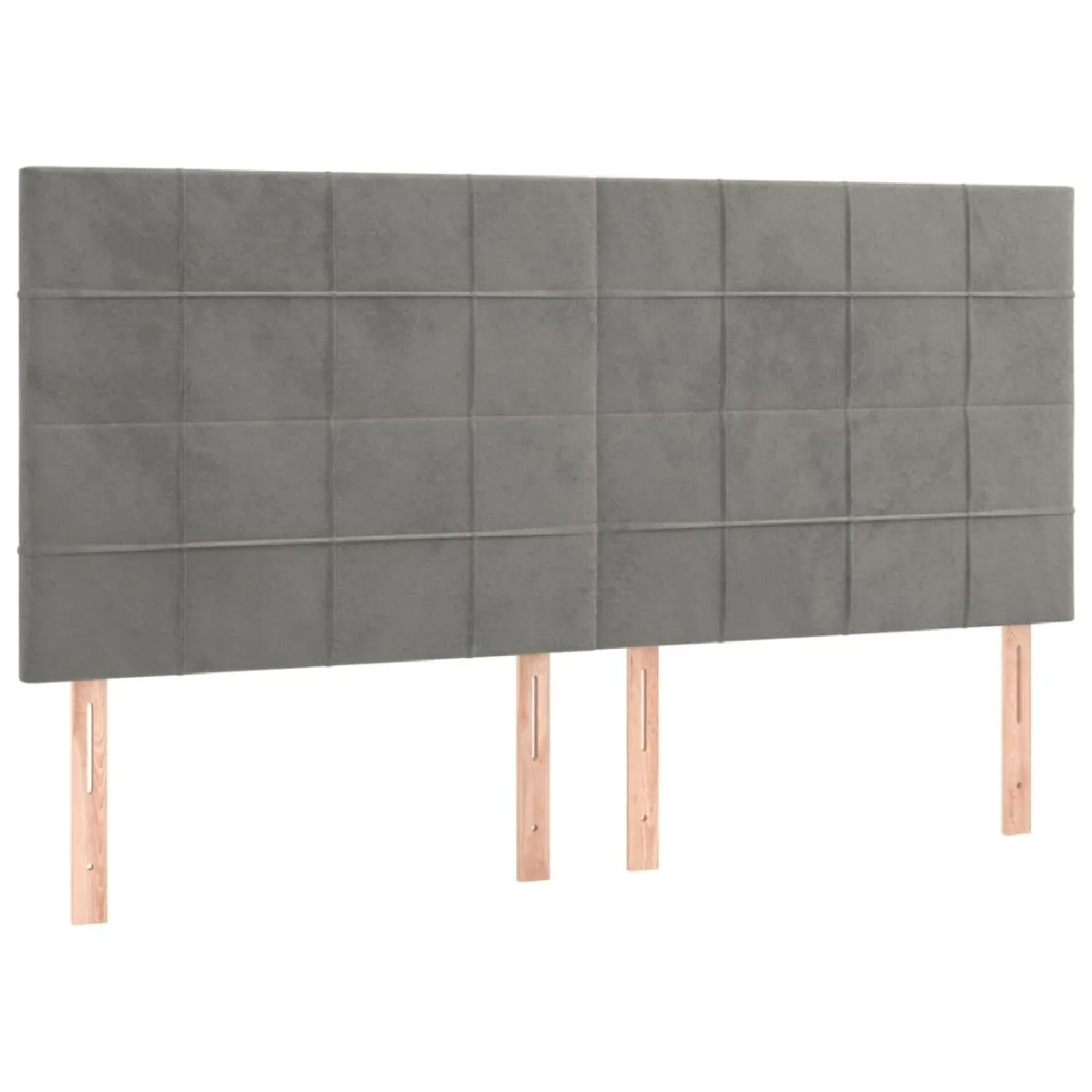 Maison Chic Lot de 4 Têtes de lit design pour chambre - Décoration de lit Gris clair 100x5x78/88 cm Velours -MN23391