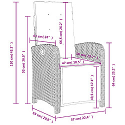 vidaXL Chaises inclinables de jardin lot de 2 avec repose-pied rotin pas cher
