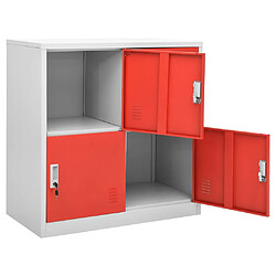 Acheter vidaXL Armoire à casiers Gris clair et rouge 90x45x92,5 cm Acier