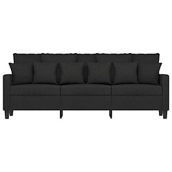 Avis Maison Chic Canapé à 3 places,Canapé droit,Sofa de Salon,Banquette Noir 180 cm Tissu -GKD587005