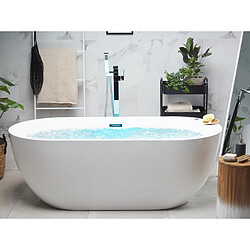 Beliani Baignoire îlot blanche 170 x 80 cm avec LED NEVIS