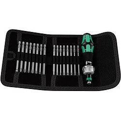 Wera Assortiment d'embouts Kraftform Kompakt 60, avec fonction à cliquet, 17 pièces 