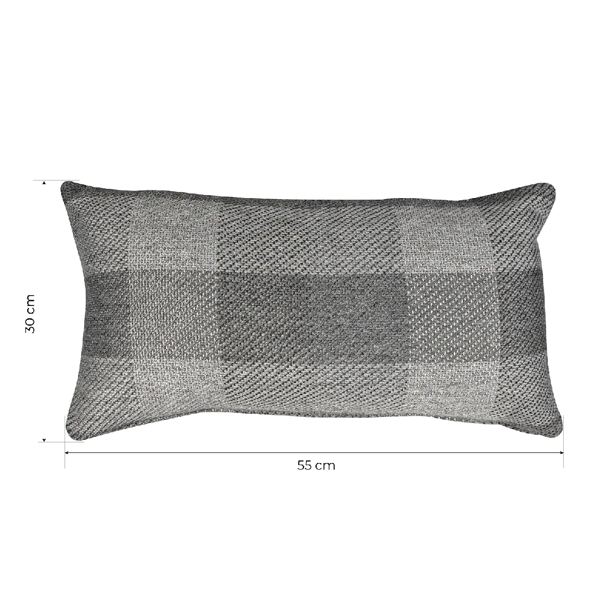 Acheter Housse de Coussin Carreaux Vik Kuatéh Gris 55x30 cm