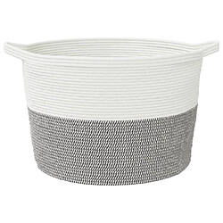 Avis vidaXL Panier à linge gris et blanc Ø60x36 cm coton